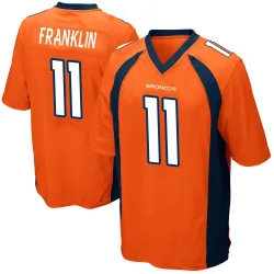Men's Troy Franklin Denver Broncos No.11 Game Team Color Jersey - Orange
