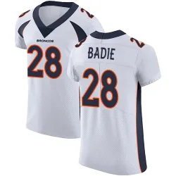 Men's Tyler Badie Denver Broncos No.28 Elite Vapor Untouchable Jersey - White