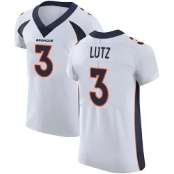 Men's Wil Lutz Denver Broncos No.3 Elite Vapor Untouchable Jersey - White