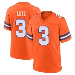 Men's Wil Lutz Denver Broncos No.3 Game Alternate Mile High Collection 1977 Throwback Jersey - Orange