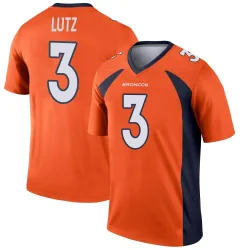 Men's Wil Lutz Denver Broncos No.3 Legend Jersey - Orange