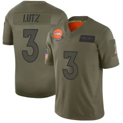 Men's Wil Lutz Denver Broncos No.3 Limited 2019 Salute to Service Jersey - Camo