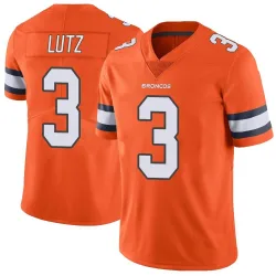Men's Wil Lutz Denver Broncos No.3 Limited Color Rush Vapor Untouchable Jersey - Orange