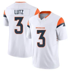 Men's Wil Lutz Denver Broncos No.3 Limited Vapor F.U.S.E. Jersey - White