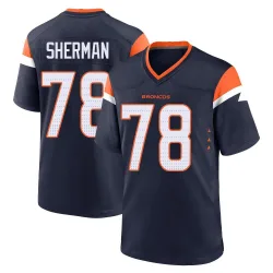 Men's Will Sherman Denver Broncos No.78 Game Alternate Jersey - Navy