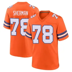 Men's Will Sherman Denver Broncos No.78 Game Alternate Mile High Collection 1977 Throwback Jersey - Orange