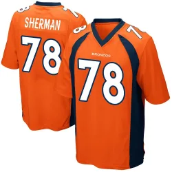 Men's Will Sherman Denver Broncos No.78 Game Team Color Jersey - Orange