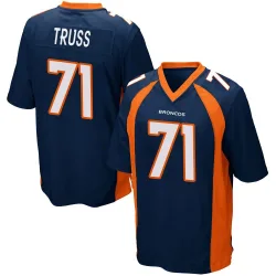 Men's Xavier Truss Denver Broncos No.71 Game Alternate Jersey - Navy Blue