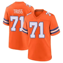 Men's Xavier Truss Denver Broncos No.71 Game Alternate Mile High Collection 1977 Throwback Jersey - Orange