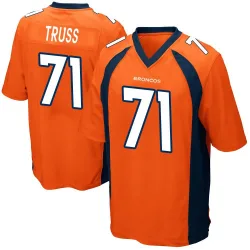 Men's Xavier Truss Denver Broncos No.71 Game Team Color Jersey - Orange