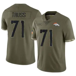Men's Xavier Truss Denver Broncos No.71 Limited 2022 Salute To Service Jersey - Olive