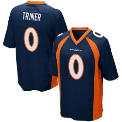 Men's Zach Triner Denver Broncos No.0 Game Alternate Jersey - Navy Blue