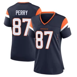 Women's A.T. Perry Denver Broncos No.87 Game Alternate Jersey - Navy