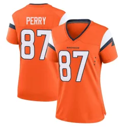 Women's A.T. Perry Denver Broncos No.87 Game Jersey - Orange