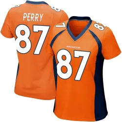 Women's A.T. Perry Denver Broncos No.87 Game Team Color Jersey - Orange