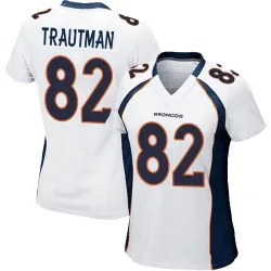 Women's Adam Trautman Denver Broncos No.82 Game Jersey - White