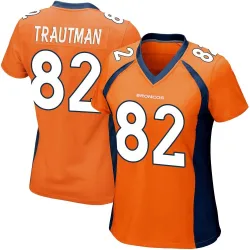 Women's Adam Trautman Denver Broncos No.82 Game Team Color Jersey - Orange