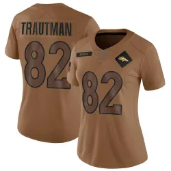 Women's Adam Trautman Denver Broncos No.82 Limited 2023 Salute To Service Jersey - Brown