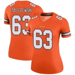 Women's Alex Palczewski Denver Broncos No.63 Legend Color Rush Jersey - Orange