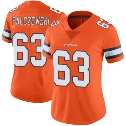 Women's Alex Palczewski Denver Broncos No.63 Limited Color Rush Vapor Untouchable Jersey - Orange