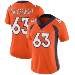 Women's Alex Palczewski Denver Broncos No.63 Limited Team Color Vapor Untouchable Jersey - Orange