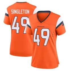 Women's Alex Singleton Denver Broncos No.49 Game Jersey - Orange