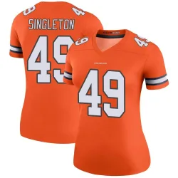 Women's Alex Singleton Denver Broncos No.49 Legend Color Rush Jersey - Orange
