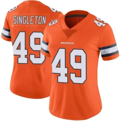 Women's Alex Singleton Denver Broncos No.49 Limited Color Rush Vapor Untouchable Jersey - Orange