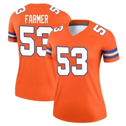 Women's Andrew Farmer Denver Broncos No.53 Legend Alternate Mile High Collection 1977 Throwback Jersey - Orange