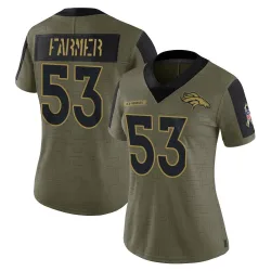 Women's Andrew Farmer Denver Broncos No.53 Limited 2021 Salute To Service Jersey - Olive