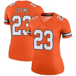 Women's Audric Estime Denver Broncos No.23 Legend Color Rush Jersey - Orange