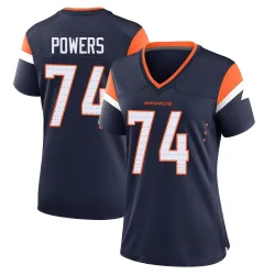 Women's Ben Powers Denver Broncos No.74 Game Alternate Jersey - Navy