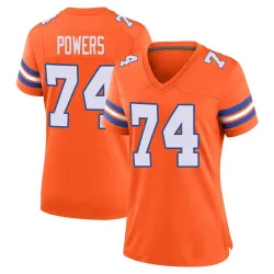 Women's Ben Powers Denver Broncos No.74 Game Alternate Mile High Collection 1977 Throwback Jersey - Orange