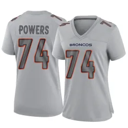 Women's Ben Powers Denver Broncos No.74 Game Atmosphere Fashion Jersey - Gray