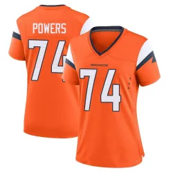 Women's Ben Powers Denver Broncos No.74 Game Jersey - Orange