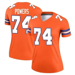 Women's Ben Powers Denver Broncos No.74 Legend Alternate Mile High Collection 1977 Throwback Jersey - Orange