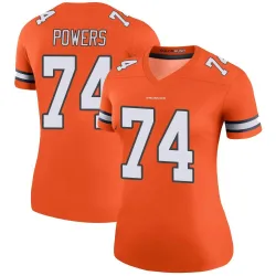 Women's Ben Powers Denver Broncos No.74 Legend Color Rush Jersey - Orange