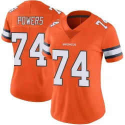 Women's Ben Powers Denver Broncos No.74 Limited Color Rush Vapor Untouchable Jersey - Orange