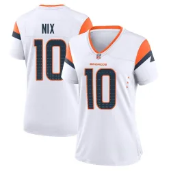 Women's Bo Nix Denver Broncos No.10 Game 2nd Jersey - White