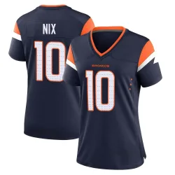 Women's Bo Nix Denver Broncos No.10 Game Alternate Jersey - Navy