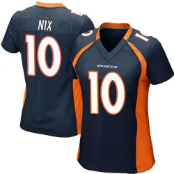 Women's Bo Nix Denver Broncos No.10 Game Alternate Jersey - Navy Blue