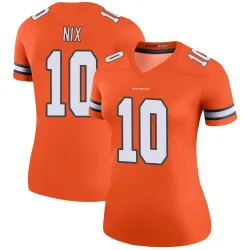 Women's Bo Nix Denver Broncos No.10 Legend Color Rush Jersey - Orange