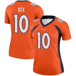 Women's Bo Nix Denver Broncos No.10 Legend Jersey - Orange