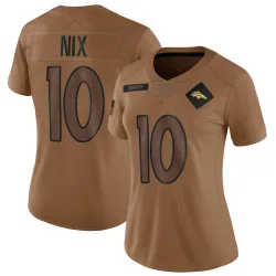Women's Bo Nix Denver Broncos No.10 Limited 2023 Salute To Service Jersey - Brown