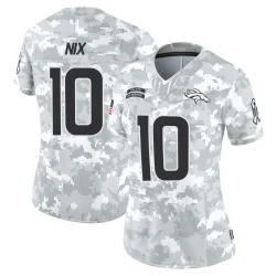 Women's Bo Nix Denver Broncos No.10 Limited 2024 Salute to Service Jersey - Arctic Camo
