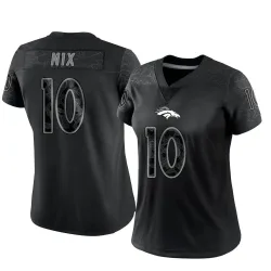 Women's Bo Nix Denver Broncos No.10 Limited Reflective Jersey - Black