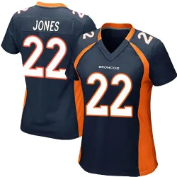 Women's Brandon Jones Denver Broncos No.22 Game Alternate Jersey - Navy Blue