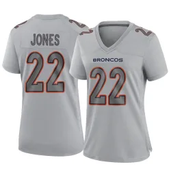 Women's Brandon Jones Denver Broncos No.22 Game Atmosphere Fashion Jersey - Gray