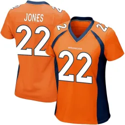 Women's Brandon Jones Denver Broncos No.22 Game Team Color Jersey - Orange