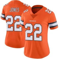 Women's Brandon Jones Denver Broncos No.22 Limited Color Rush Vapor Untouchable Jersey - Orange